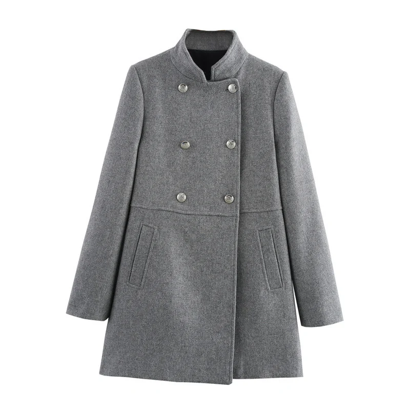 Women's Blended Double Breasted Coat - imagine 6