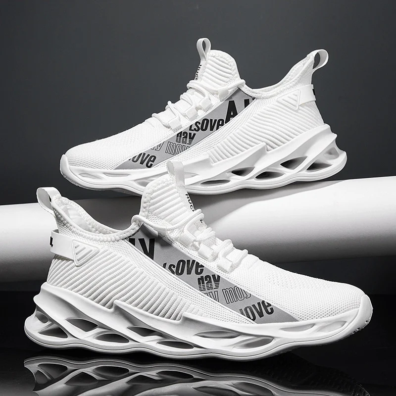 Men's Shoes Reflective Travel Sneakers Flyknit Breathable - imagine 7