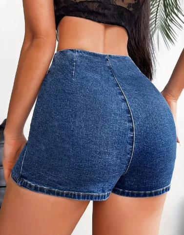 Women's Slim-fit Denim Skirt Shorts - imagine 8