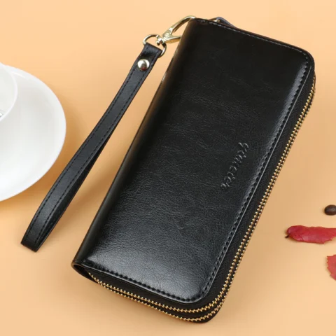 Women's Leather Wallet Long Double-layer Zipper Large-capacity Hand Wallet Coin Purse