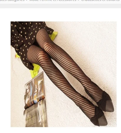Women's black sexy fish net pattern jacquard tights pantyhose - Image 4