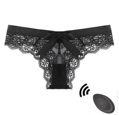 Women's Wireless Remote Bullet Vibrator, Lace Erotic Panties, Rechargeable Portable AV Massager