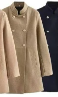 Women's Blended Double Breasted Coat - imagine 9