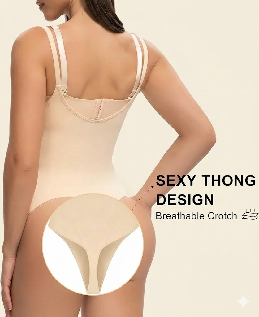 Women's Open Bust Shapewear Tummy Control Bodysuits Seamless Compression High Waisted Body Shaper - Image 2
