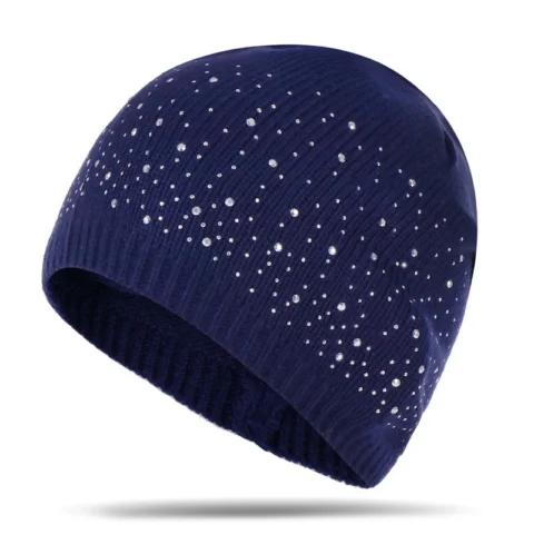 Women's new ladies multi-color point drill head knit hat autumn and winter knit hat warm wool hat