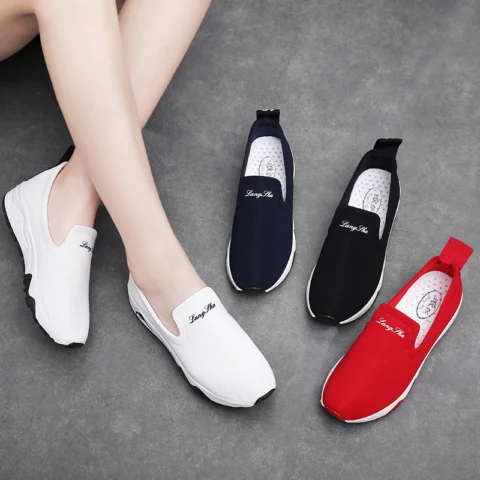 Women's Canvas Shoes Youth Casual Shoes Comfortable High Heels канва обувь