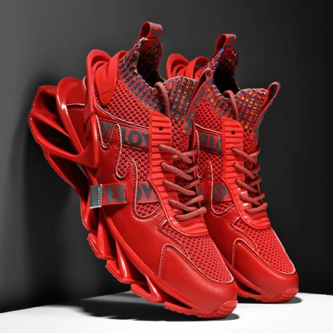Men's Sneakers Microfiber Flying High-Top Shoes Casual Trendy Shoes