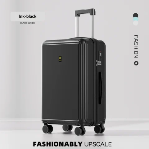 Unisex New Luggage Trolley Case Student 20 Inch Lightweight Boarding Large Capacity Password Travel Leather Box Male - DY5209 Rock Dark