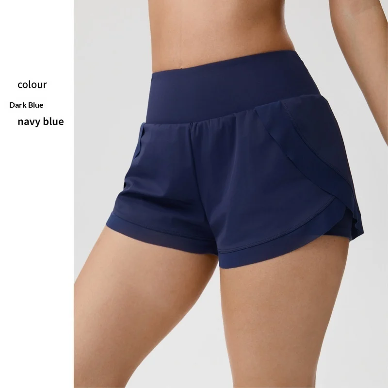 Fake Two-piece Yoga Shorts Womens Thin-style Athletic Fitness Shorts - Image 9