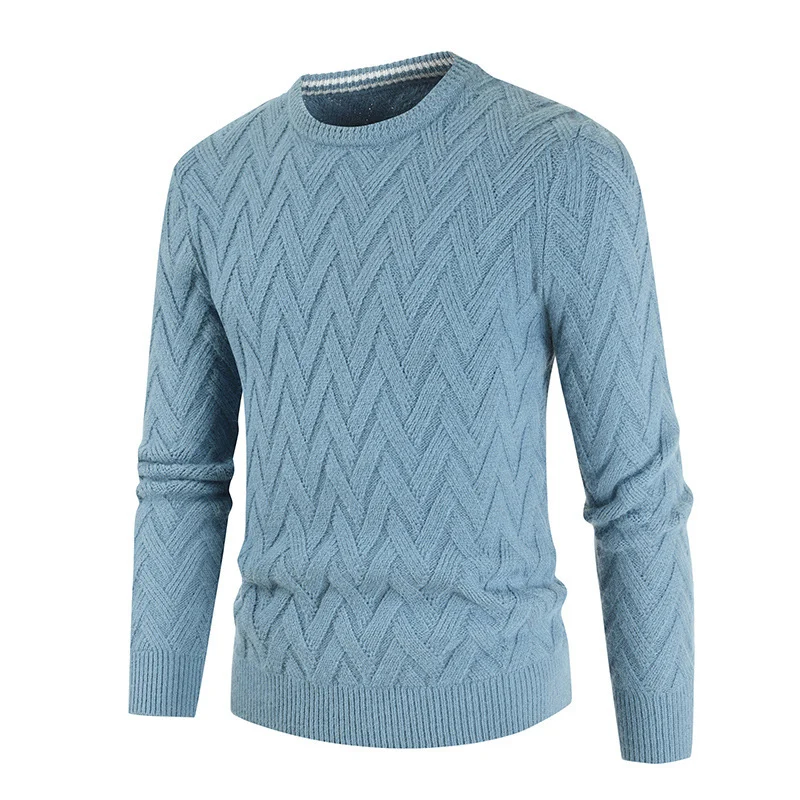 Men's Essential Solid Round-Neck Slim Sweater - Image 4
