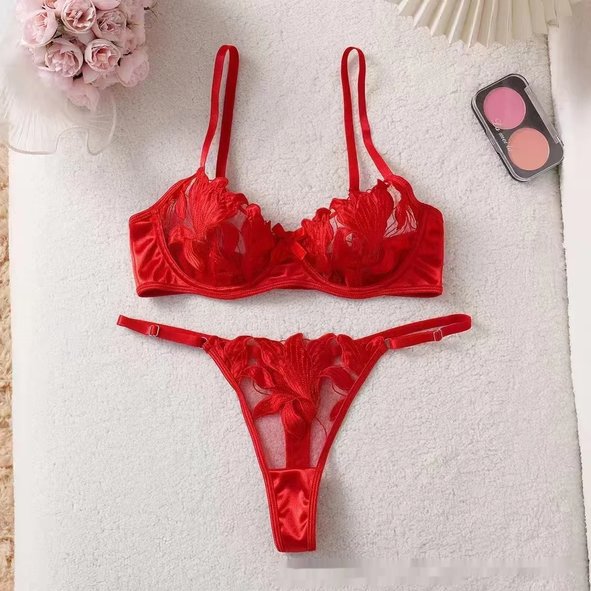 Women's Embroidery Sexy Lingerie Ladies Set - Image 2