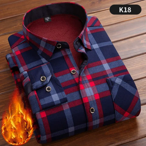 Men's Winter Warm Velvet-Lined Shirt
