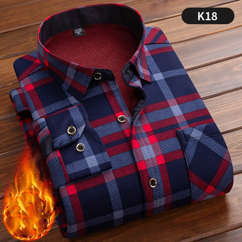 Men's Winter Warm Velvet-Lined Shirt
