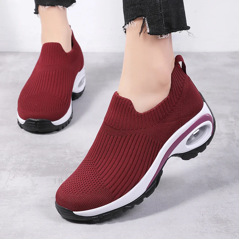 Women's Sneakers Air Cushion Mesh Breathable Running Sports Shoes - Image 3