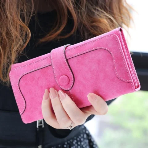 Women's Stylish Matte Long WalletWith Large Capacity
