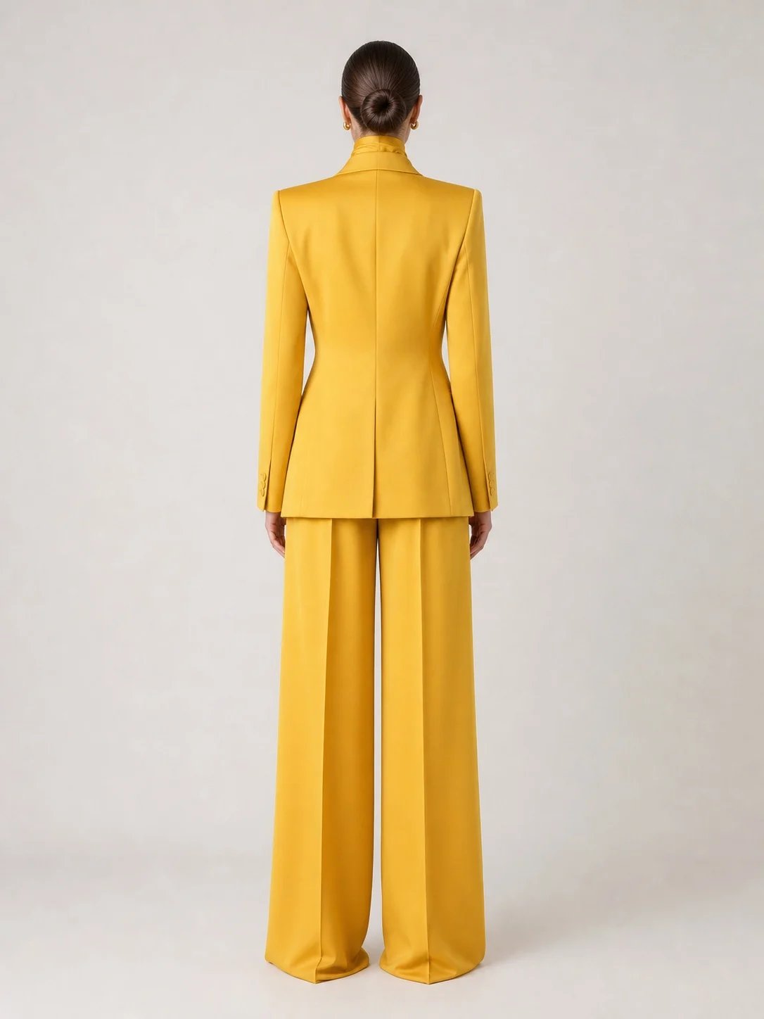 Women's Solene Marigold Wide-Leg Suit Set - Image 2