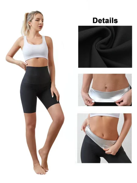 High Waisted Sweat Biker Shorts For Women Soft Black Spandex Shorts For Workout Volleyball Yoga Dance