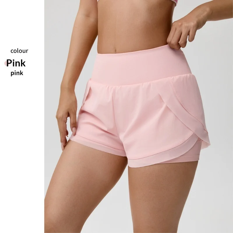 Fake Two-piece Yoga Shorts Womens Thin-style Athletic Fitness Shorts - Image 7