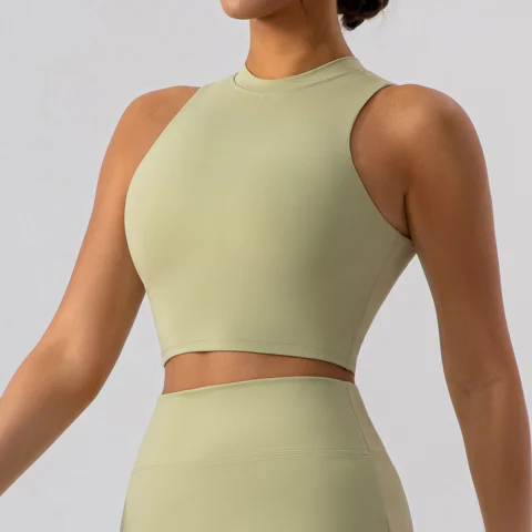 Women's Beauty Back Half Turtleneck Breathable Yoga Clothes Sport Waistcoat