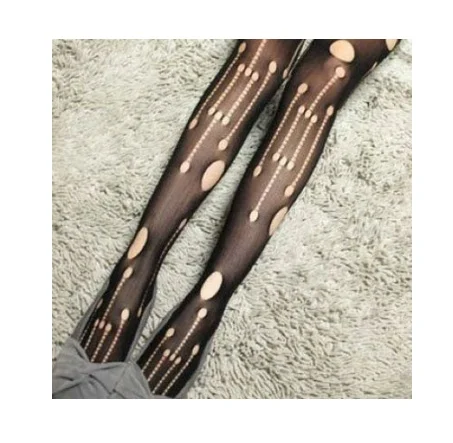 Women's black sexy fish net pattern jacquard tights pantyhose - Image 8