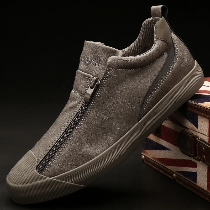 Double Zipper Casual Men Board Shoes - Image 7