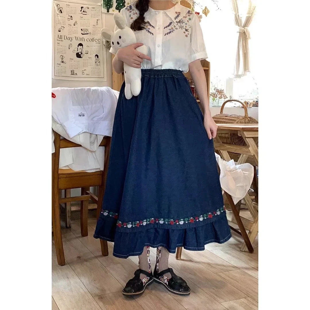 Fashion Embroidery Denim Skirt For Women - Image 8