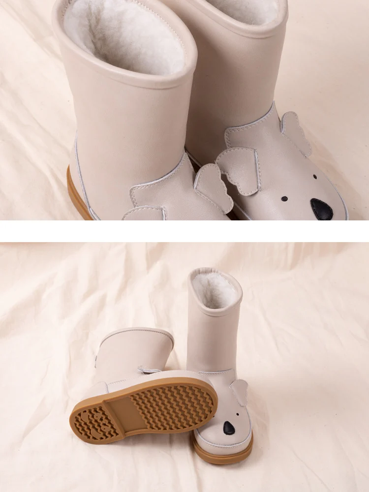 Unisex Genuine Leather Children Snow Boots - Cute Cartoon Rabbit Winter Boots - Image 8
