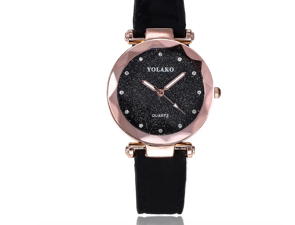 Women's Matte belt color foundation with diamond dial quartz watch - Image 9
