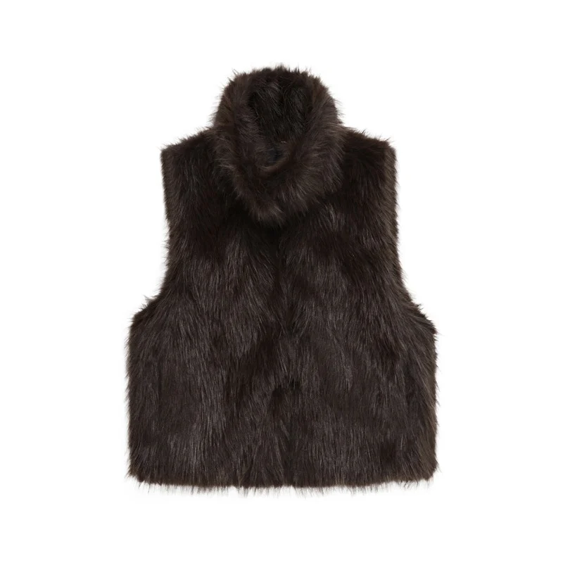 Women's Fashionable Loose Casual Faux Fur Vest - imagine 8
