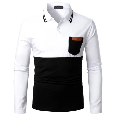 Men's Two-Tone Stitching Polo Shirt