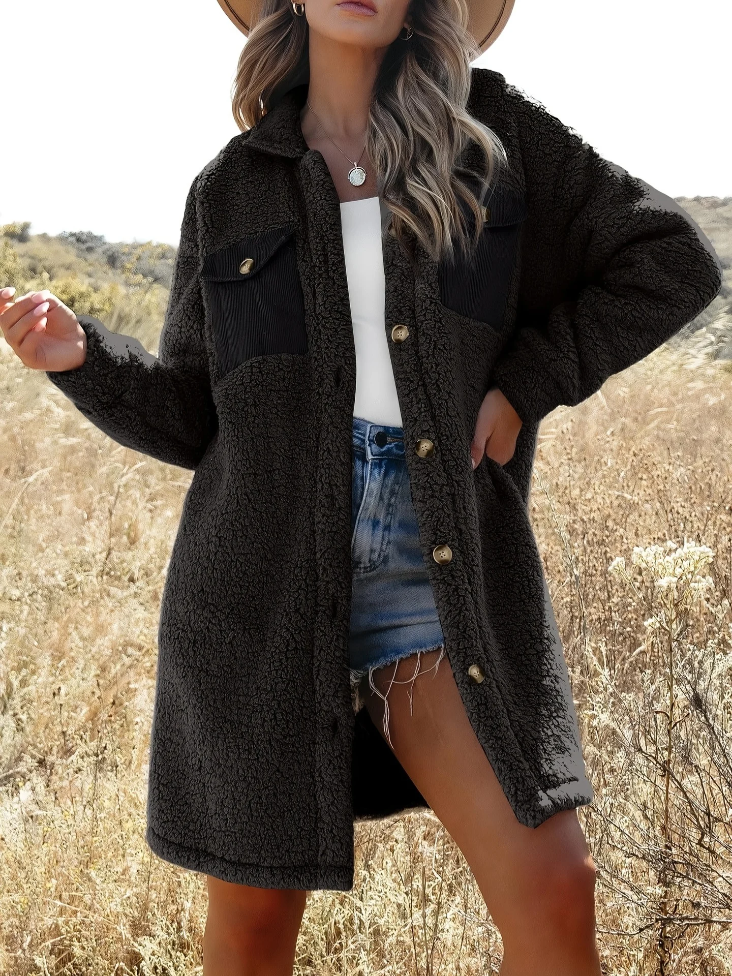 Loosefitting Lambswool Coat For Women - imagine 8