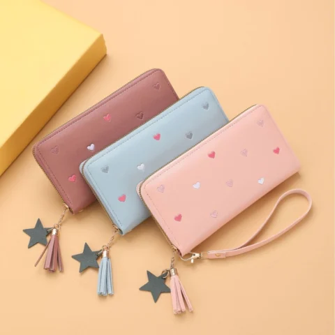Women's Cute Mini Embroidered Long Wallet