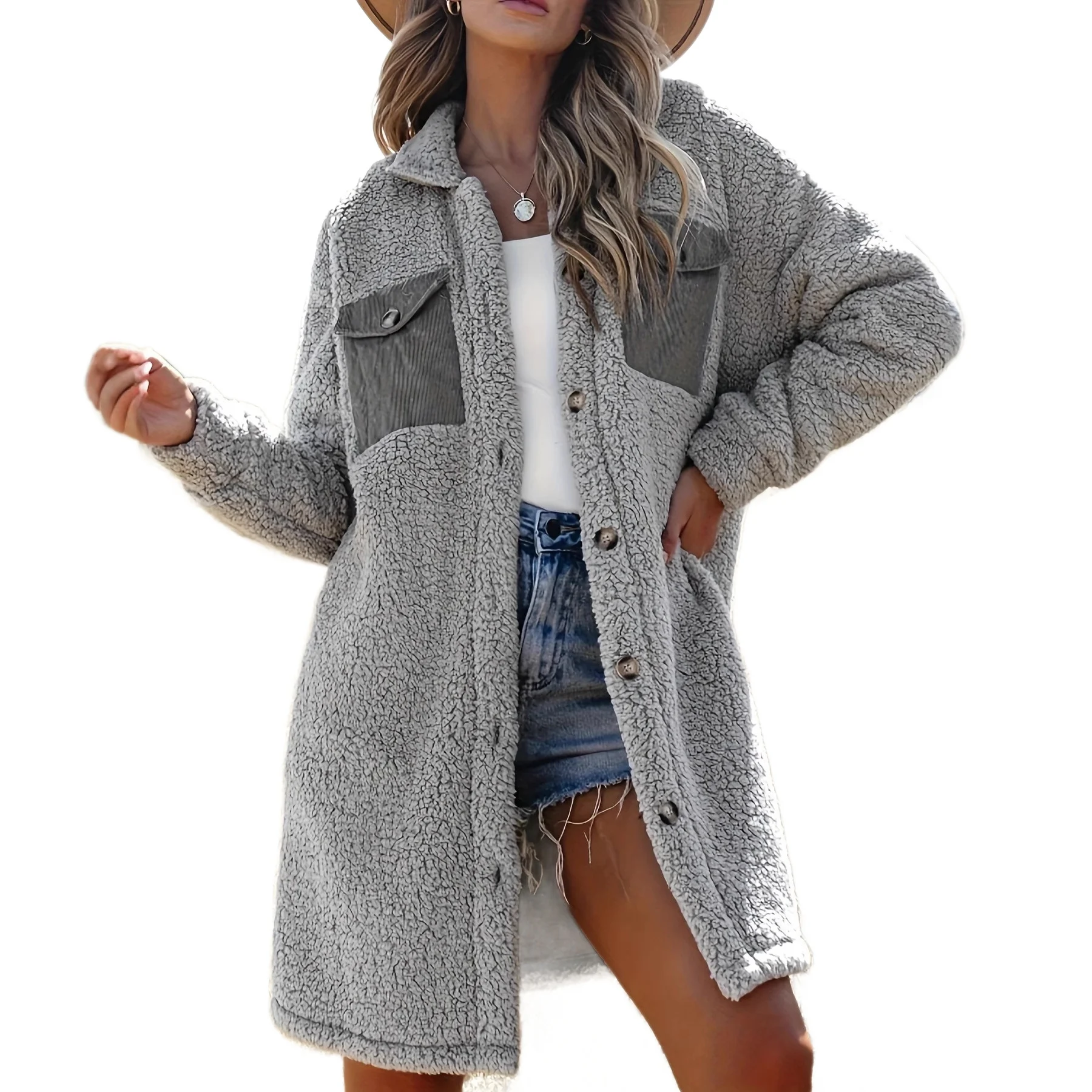Loosefitting Lambswool Coat For Women - imagine 5