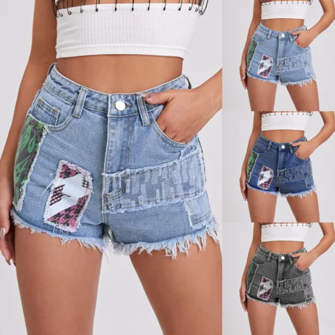 Women's Mid-rise Denim Shorts Casual And Versatile