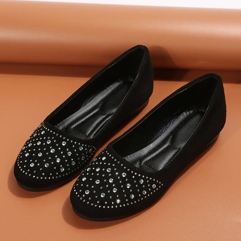 Women's Flats Shoes With Rhinestones Casual Round Toe Loafers Cozy Shoes - Image 6