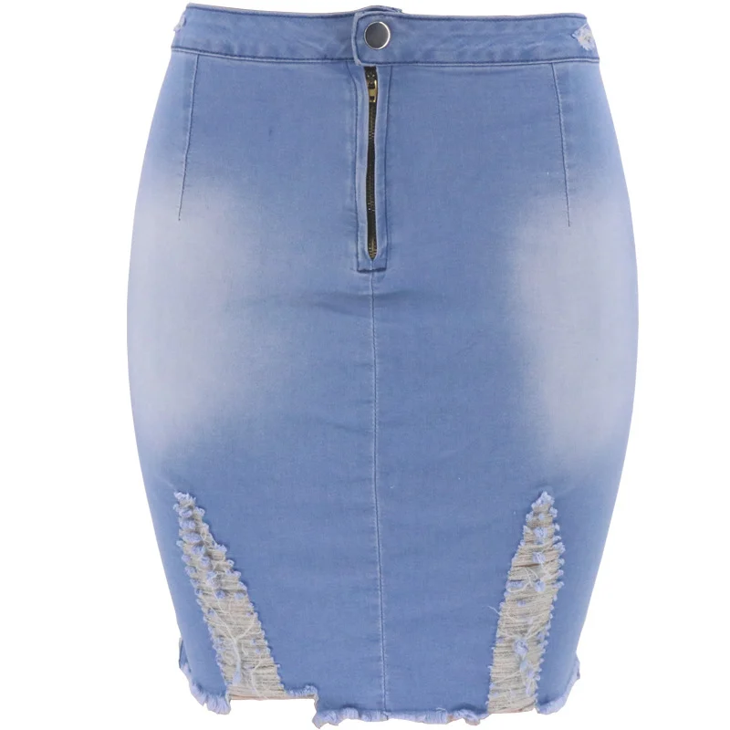 Ripped Bag Hip Skirt Women Denim - imagine 3