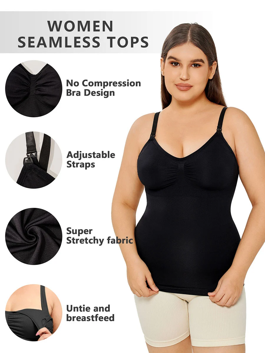 Women's Cotton Shelf Bra Camisoles Adjustable Spaghetti Strap Tank Tops - Image 7