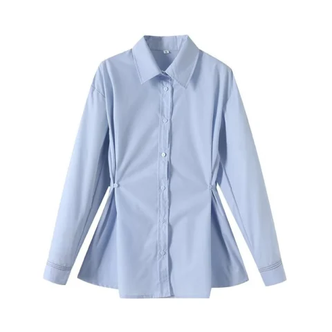 Women's Loose And Simple Casual Waist Button Shirt