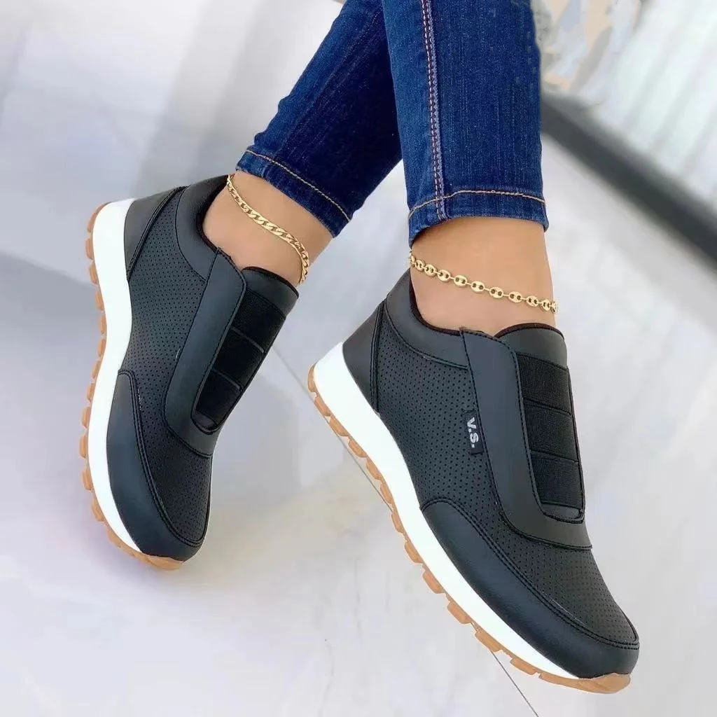 Women's Flats Shoes Elastic Band Design Shoes Platform Sneakers - Image 3