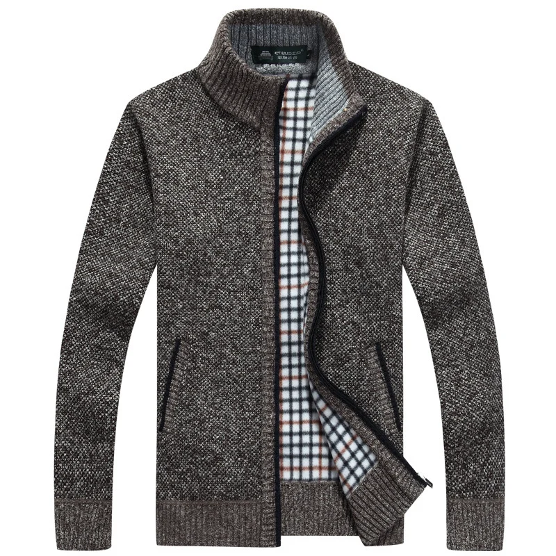 Men's Fleece-Lined Zipper Cardigan – Thick Warm Winter Sweater Jacket - Image 2