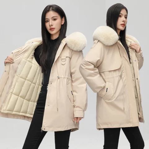 Thickened Down Cotton Coat For Women