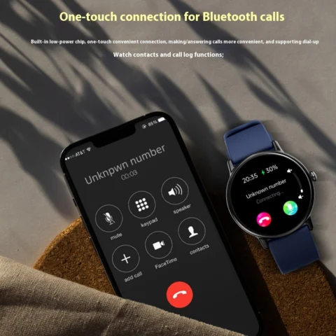 Unisex Smart Blood Glucose Heart Rate Blood Oxygen Monitoring Bluetooth Calling Sports Watch