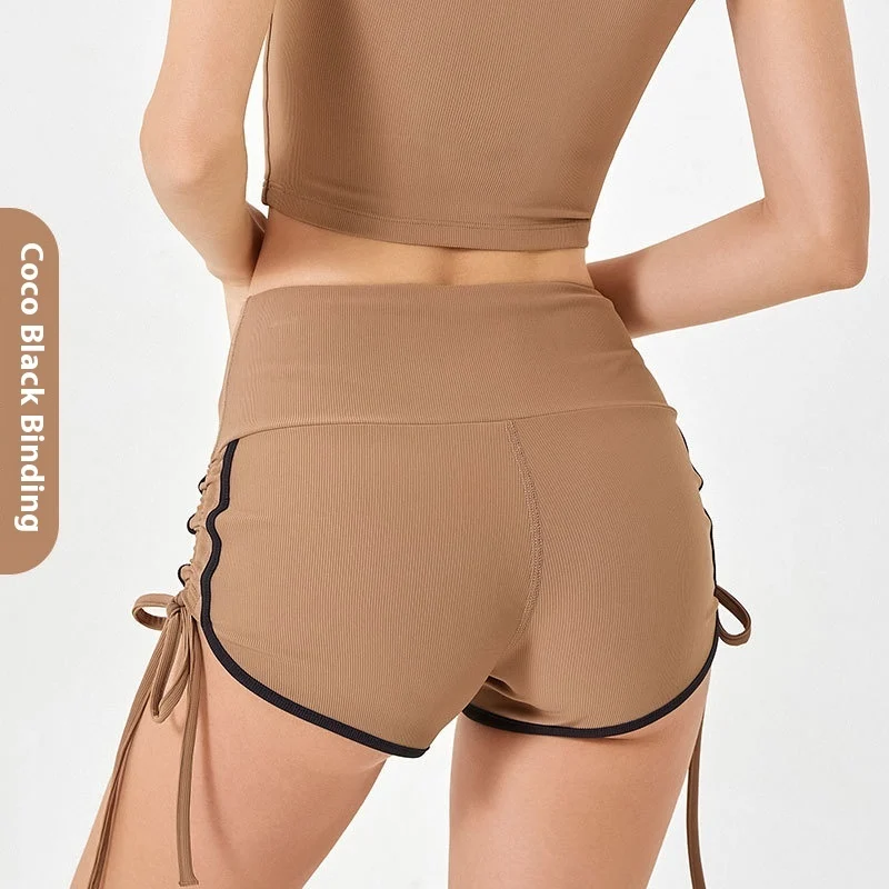 Thin Drawstring Sports Shorts Women's High Elastic Fitness Yoga Shorts - Image 6