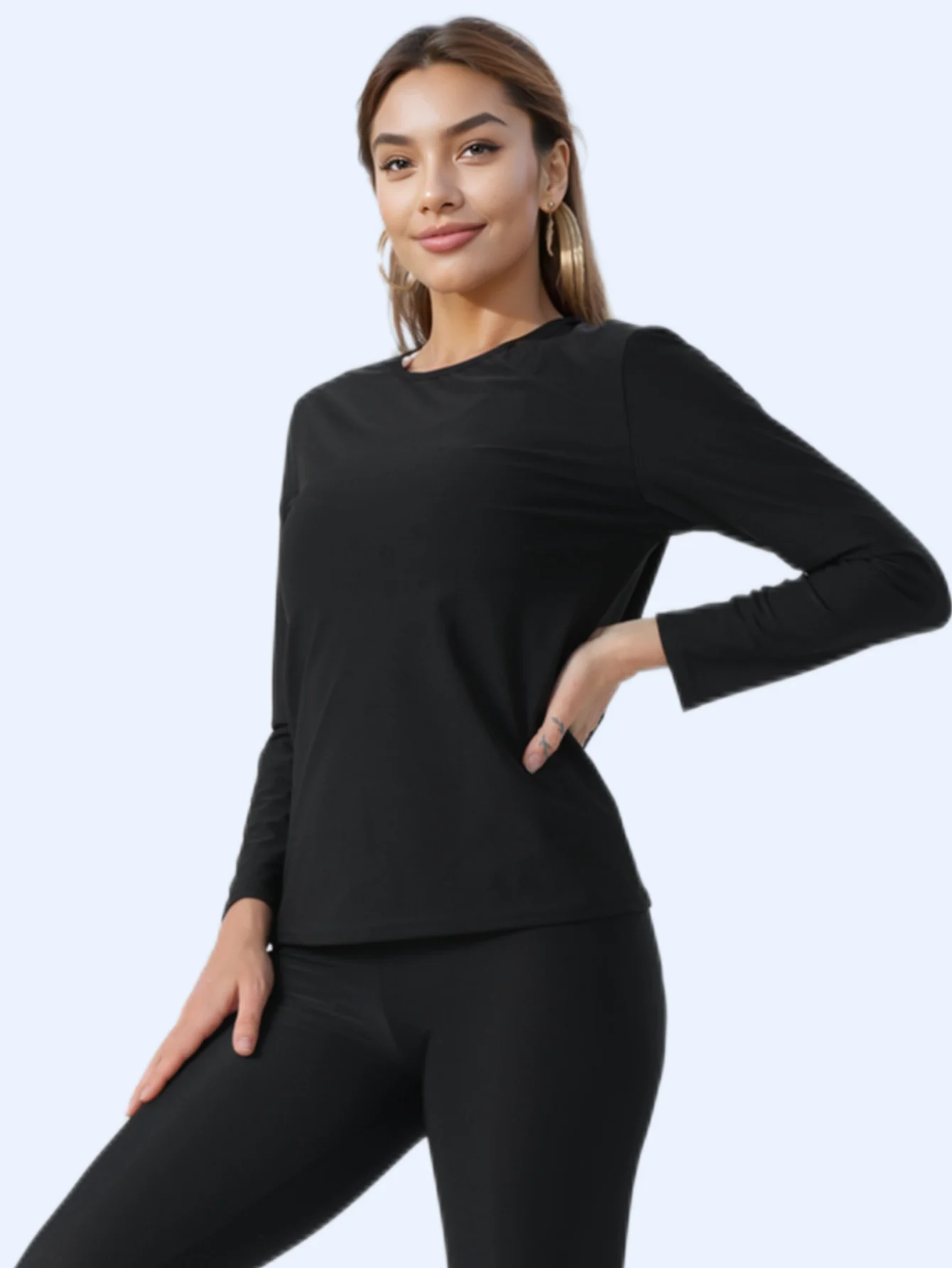 Women's Sauna Sweat Suit Shapewear Top Trainer Workout Body Shaper Sweatsuit Long Sleeve Shirt - Image 4