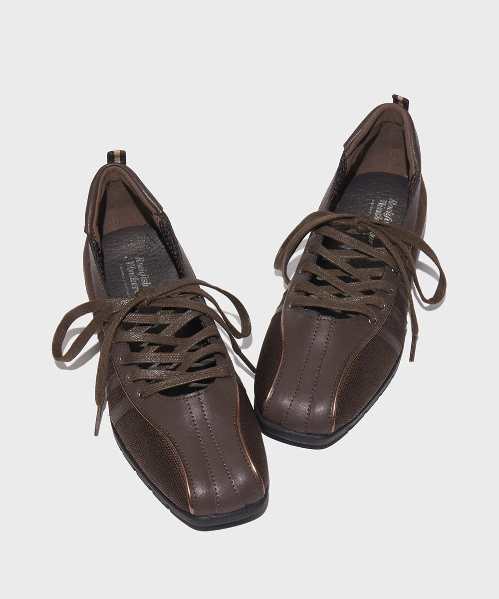 Womens Niche Square-toe Ballet Flats With Crisscross Straps - Image 7