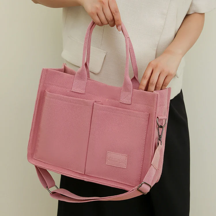 Women's Canvas Multi-Pocket Shoulder Bag - Large Capacity Casual Crossbody Shopper Tote - Image 2