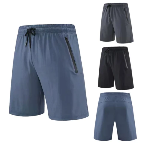 Men Summer Solid Quick Dry Loose 5 Inch Shorts, Casual Fitness Running Shorts For Student Morning Jog