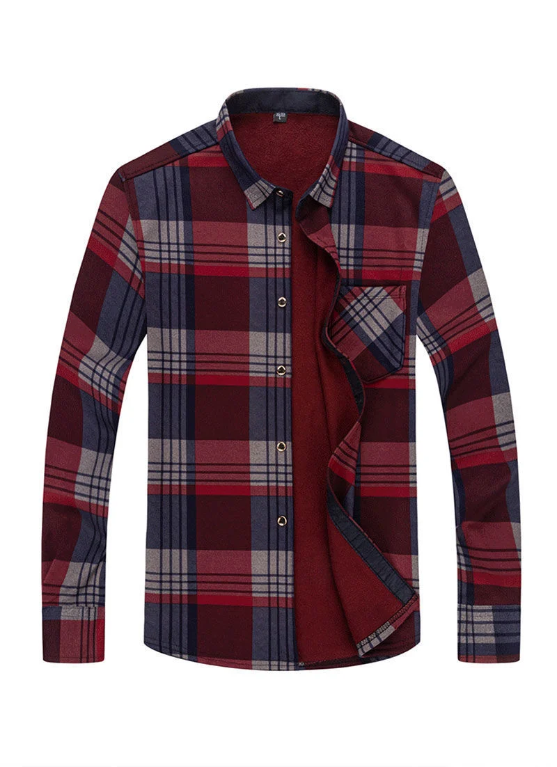Men's Winter Warm Velvet-Lined Shirt - Image 4