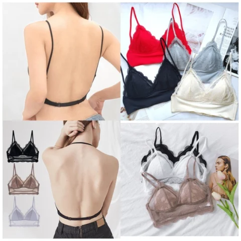 Women's Triangular Soft Seamless, Low Back Transparent Bras