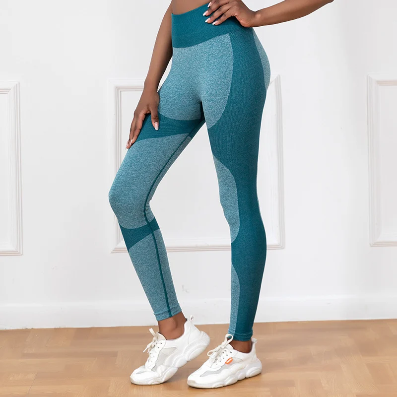 Women's Striped Printed Leggings – High-Waist Seamless Yoga Pants - Image 2